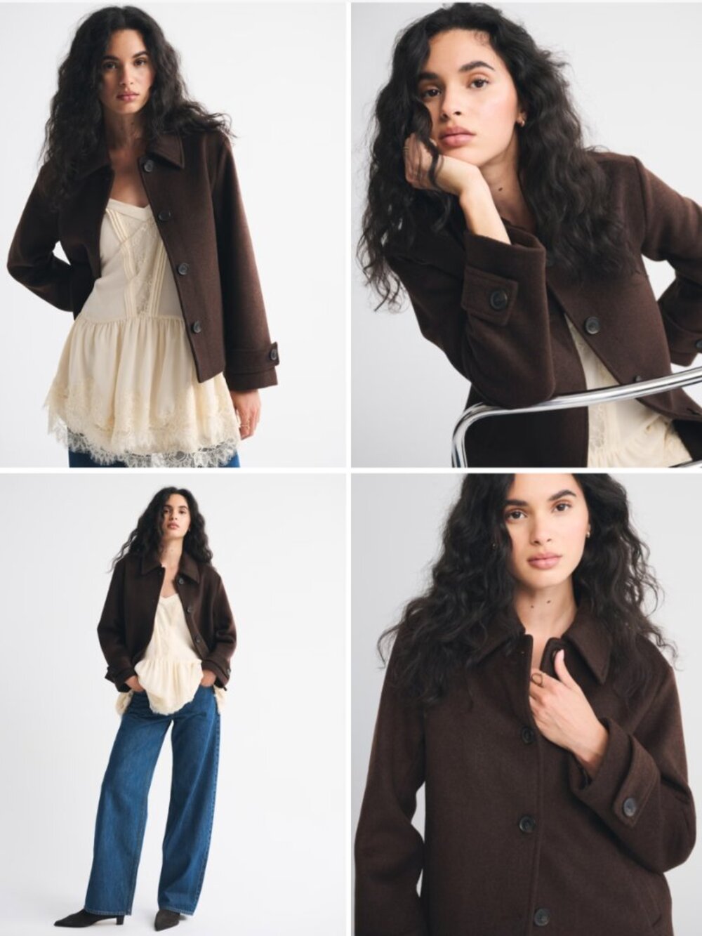 Abercrombie & Fitch Short Wool-Blend Coat